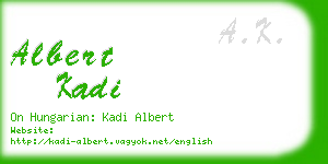 albert kadi business card